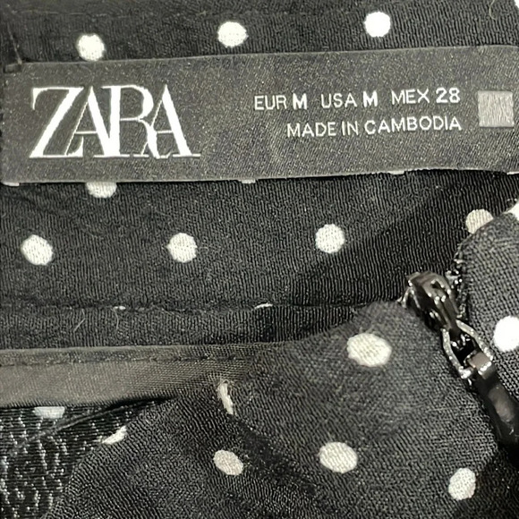 NWOT Zara Polka Dot Mini Skort Black and White M - Picture 9 of 11